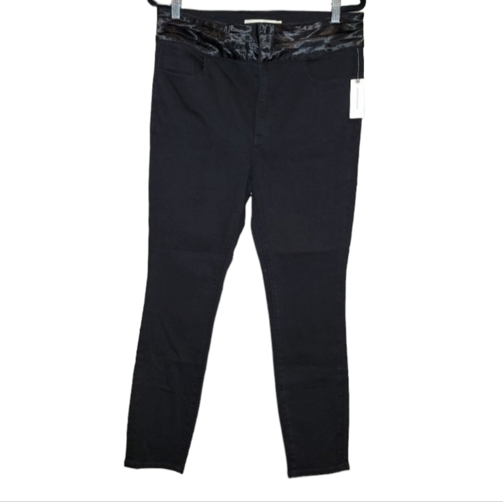 NWT! Anthropologie Pilcro Letterpress Black Pants Size 32 High Rise Skinny NEW!
